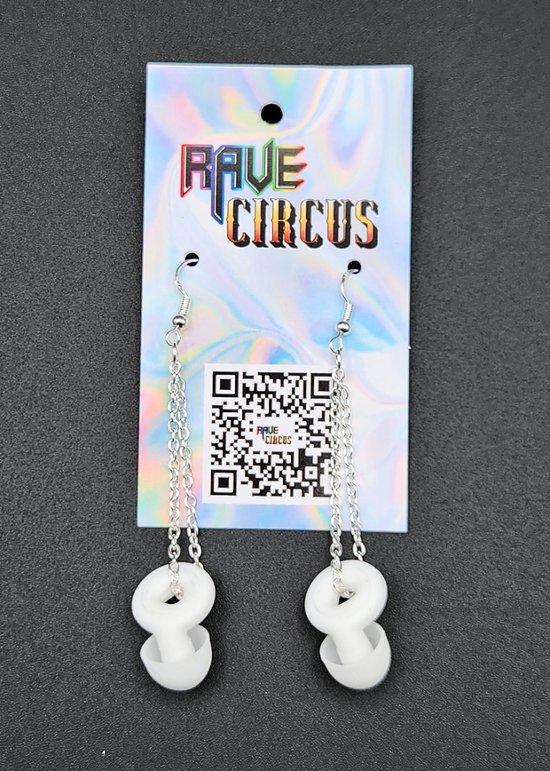 Loop Earplug Earrings - White