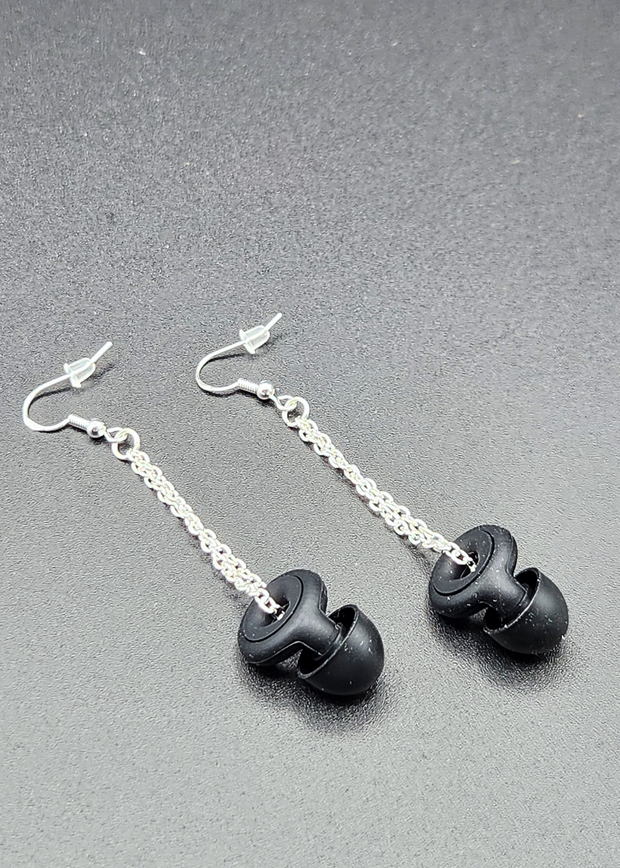 Loop Earplug Earrings - Black